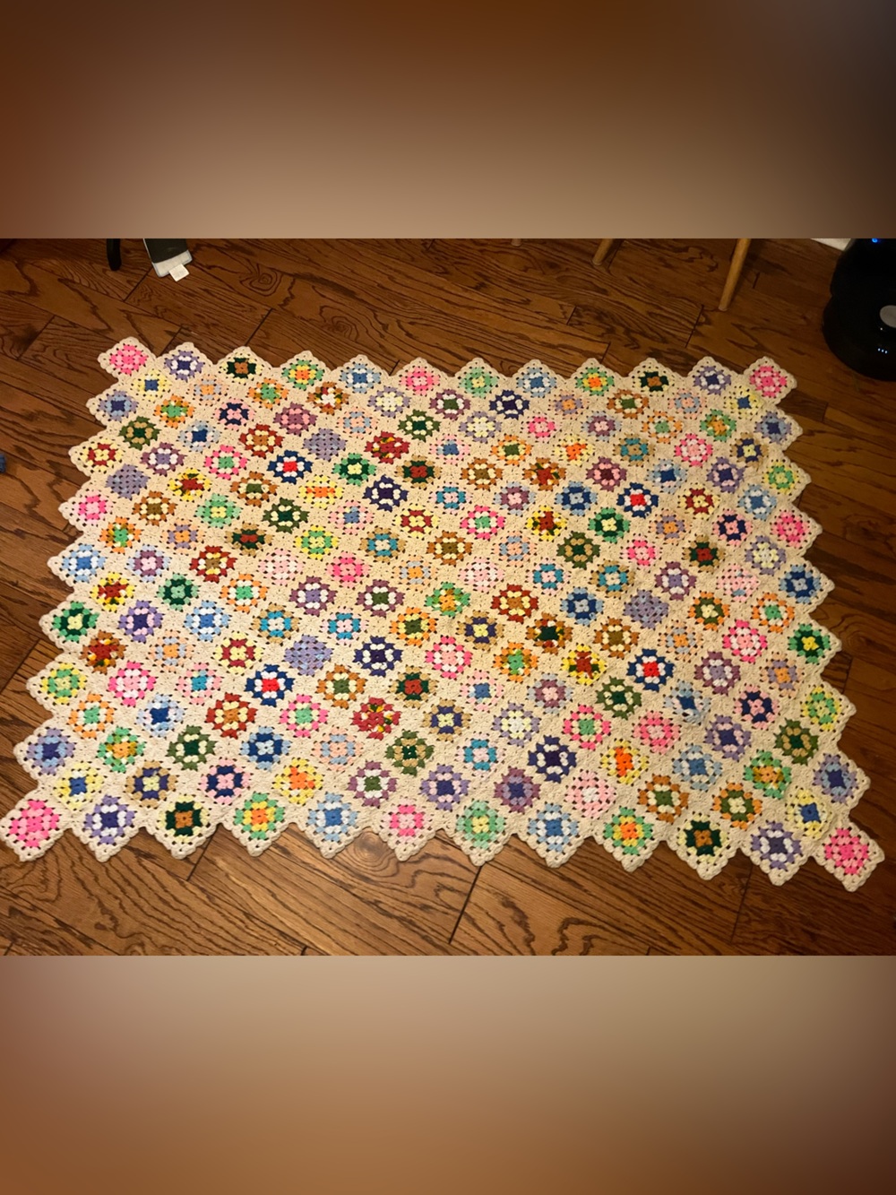 Handmade Crochet Granny Square Afghan 65x95